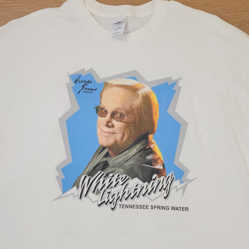 George Jones 2006 Tour White Lightning Shirt Adult Mens XL Double Sided Graphic